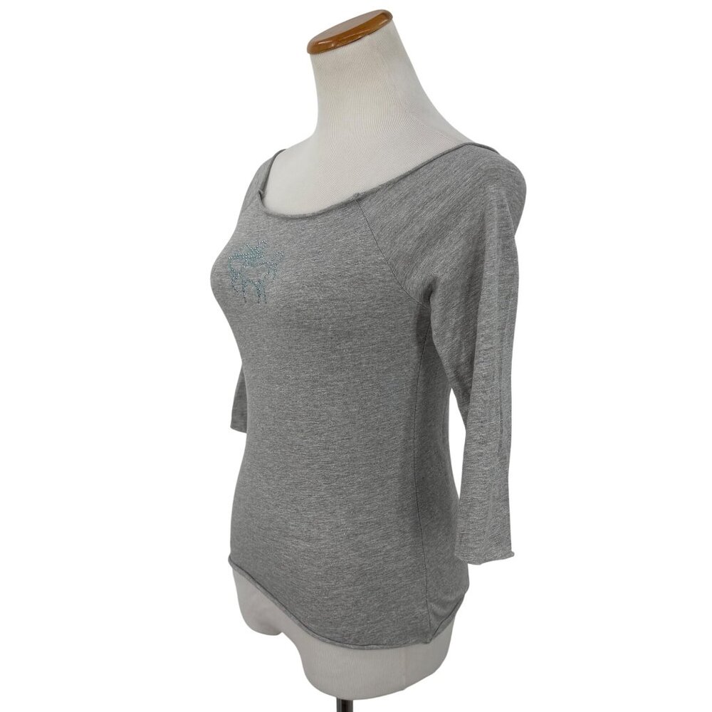 Vtg 90s NWT Gray Studded Sagittarius Zodiac Tee | McBling Noughties Grunge Y2K M - Picture 9 of 15